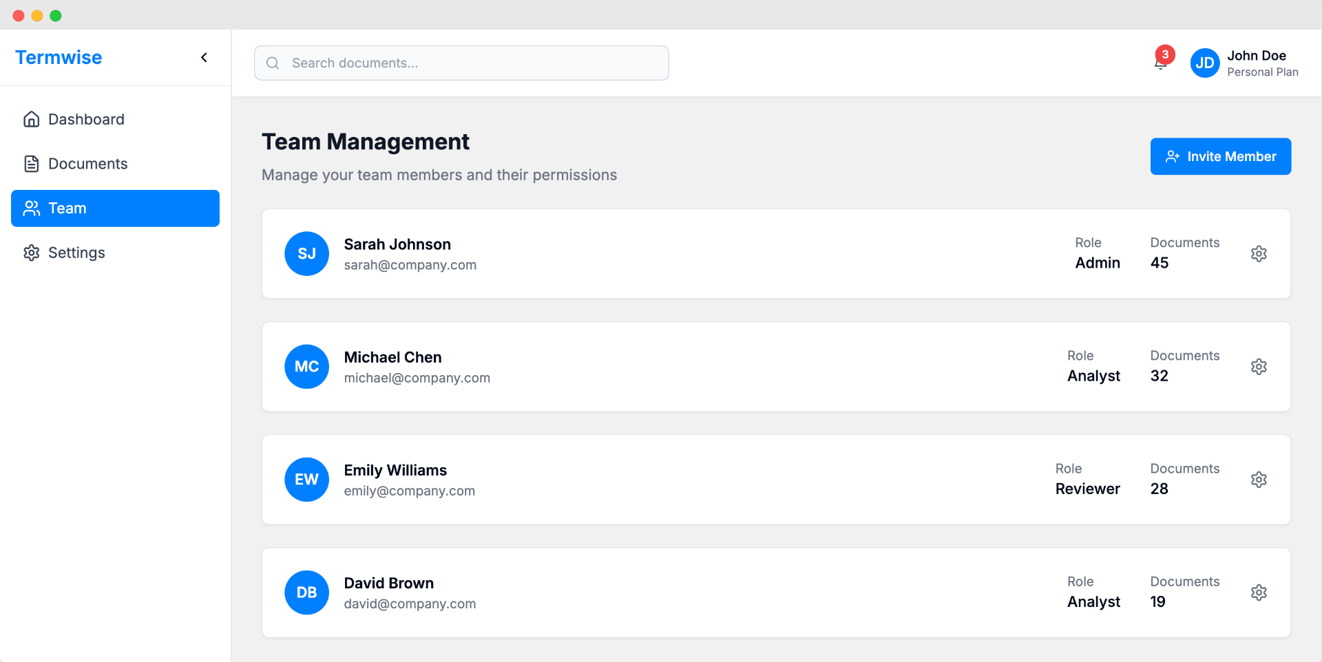 Screenshot of Termwise Team Collaboration feature